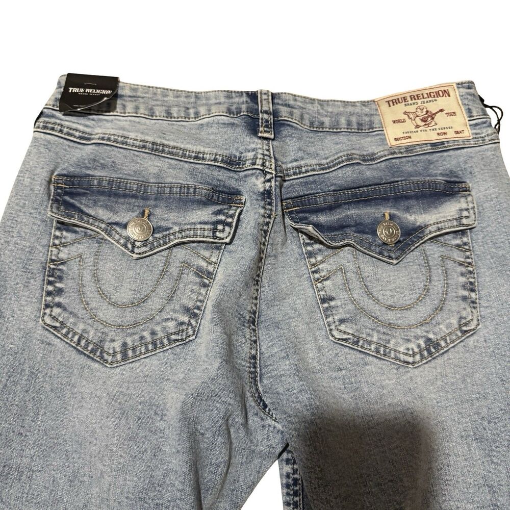 NWT True Religion Womens Joey Mid Rise SN Flap Flare Jean Size 29 Two Tone - Picture 12 of 16
